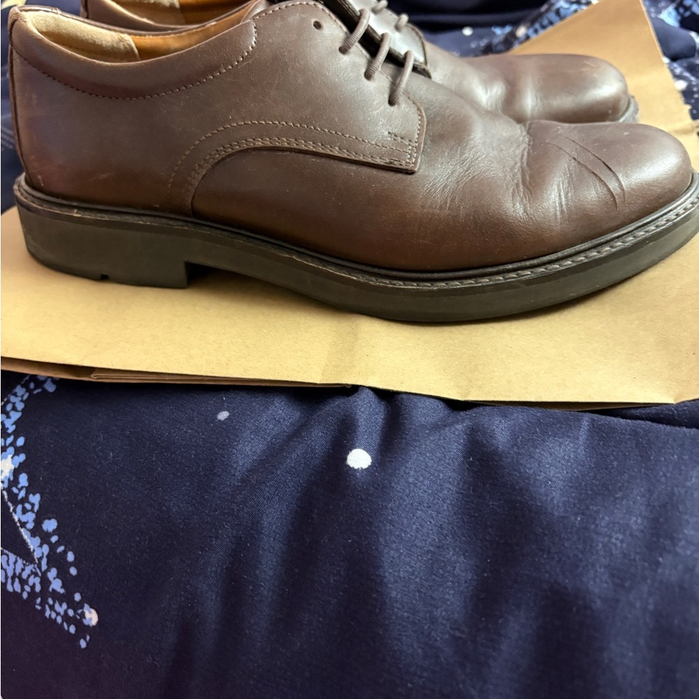 Ecco Brown Leather Derby Shoes